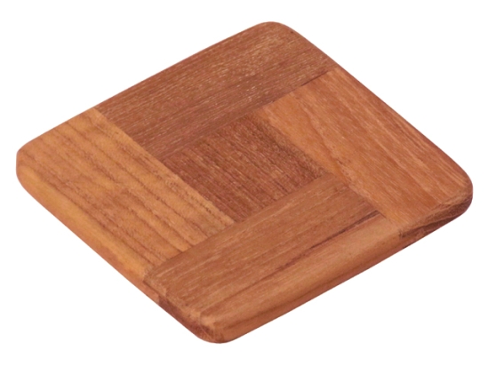 ONDERZETTER TEAK 'COASTER' (SET 4 STUKS)