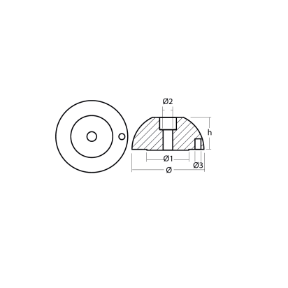 Zinc J-prop propeller nut Ø60