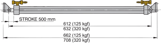 Elektro-hydraulisch hefsysteem l= 500mm 24V, 125 kgf
