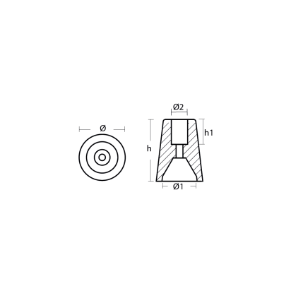 Zinc Ferretti propeller anode for shaft Ø50