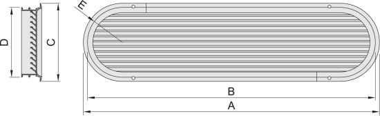 Luchtaanzuigpoort type 70 geanodiseerd (excl doradebox)