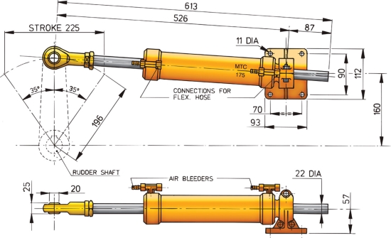 Cilinder type MTC175, pijp D 10mm