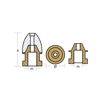 Zinc RIVA PROP NUT COMP. Ø 20-30 18x1,75 Acquarama