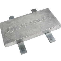 Weld on square anode 10kg with 2 straps