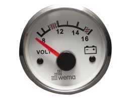 SILVER GAUGE, WIT VOLT 12VDC