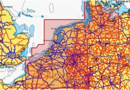 Kaart Regular Benelux & Germany West