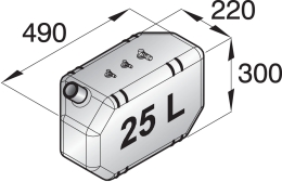 Dieselbrandstoftank 25 Ltr incl aansluitkit