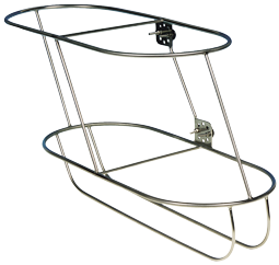 RVS Fenderhouder  schuin model voor 2 Stootwillen ( rechts )  A=540mm  B=285mm  C=190mm ( Majoni 3 )