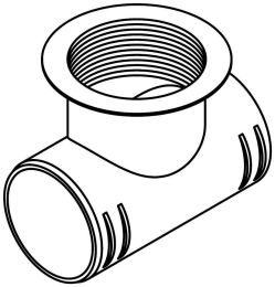 T-stuk voor directe aansluiting luchtuitstroommond, ø60mm