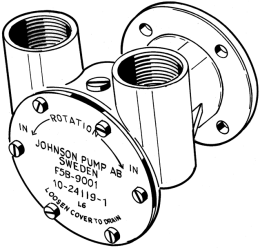 Johnson Pump zelfaanzuigende Bronzen Koelwater-Impellerpomp F5B-9 ( Mitsubishi S4S-4DQ  Mercedes OM6