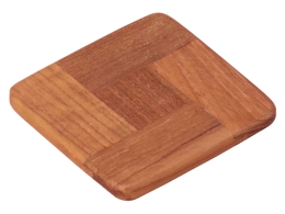 ONDERZETTER TEAK 'COASTER' (SET 4 STUKS)