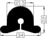 Inschuiffender TPE 34 x 22 mm